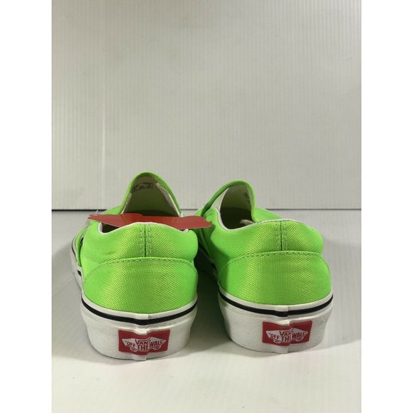 Vans Classic Slip On Neon Green Gecko/White Shoes - Picture 10 of 14